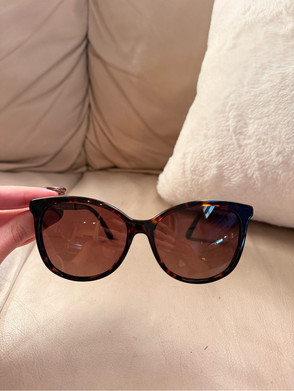 Coach Tortoiseshell Oversized Sunglasses - Brown